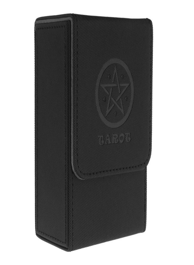 SING F LTD Tarot Card Case Card Deck Box PU Leather Card Storage Box Magnetic Closure Single-Sleeved Cards Box Protect Cards Solid Black - Image 1